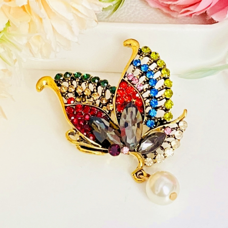 Brosa Fluturas Multicolor, Brosa Dama Femei [2]
