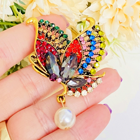 Brosa Fluturas Multicolor, Brosa Dama Femei [1]