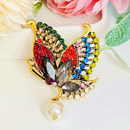 Brosa Fluturas Multicolor, Brosa Dama Femei [6]