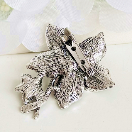 Brosa Floare Argintie, Brosa Statement, Brose Femei [5]