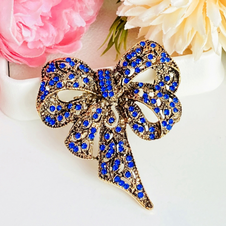 Brosa Funda Cristale Albastre, Brosa Statement, Brose Femei [0]