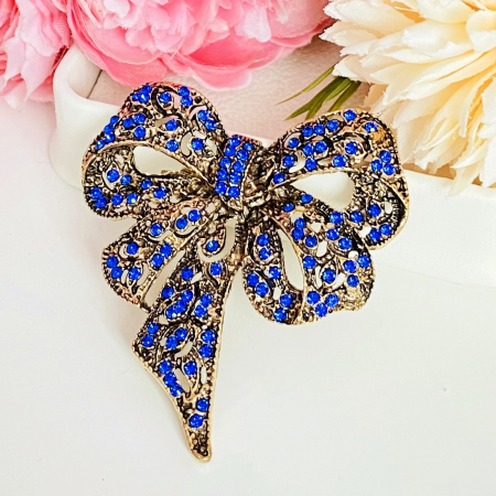 Brosa Funda Cristale Albastre, Brosa Statement, Brose Femei [2]