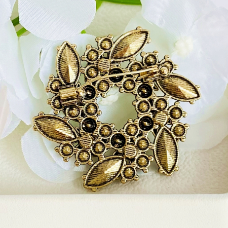 Brosa Rotunda Cristale Verde Smarald, Brosa Dama Femei [6]