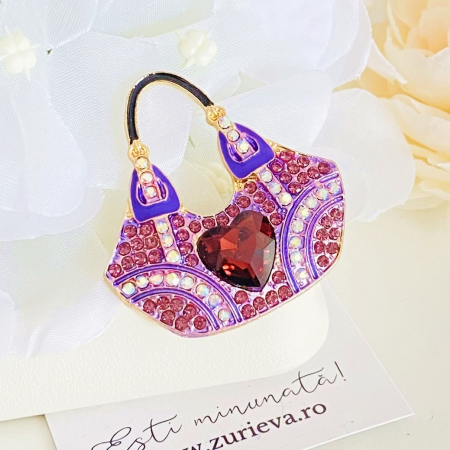 Brosa Geanta Mov, Brose Dama, Brose Elegante [2]