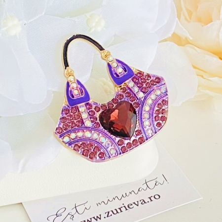 Brosa Geanta Mov, Brose Dama, Brose Elegante [3]