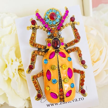 BIJUTERII - Brosa Scarabeu Cristale, Brose Dama, Brose Mari Elegante