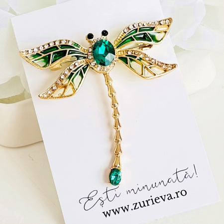 Brosa Libelula Verde, Brosa Statement, Brose Femei [3]