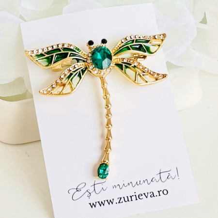 Brosa Libelula Verde, Brosa Statement, Brose Femei [1]