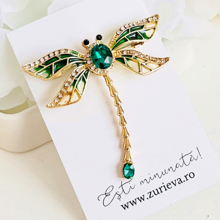 Brosa Libelula Verde, Brosa Statement, Brose Femei [5]