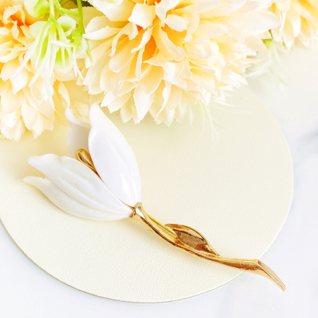 Brosa Lalea Alba, Brosa Dama Femei [2]