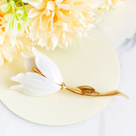 Brosa Lalea Alba, Brosa Dama Femei [0]