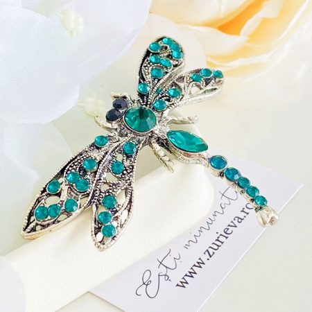 Brosa Libelula Argintie - Verde, Brose Dama, Brose Elegante [3]