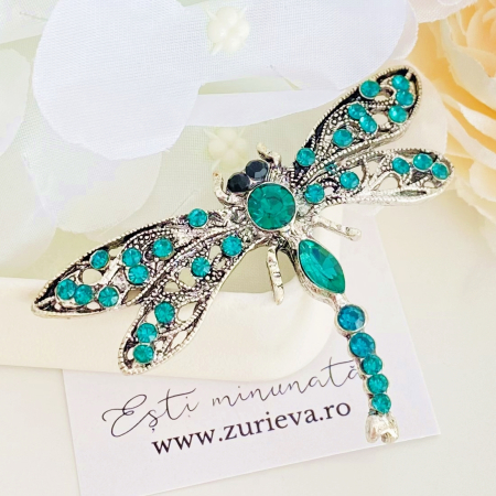 BROSE - Brosa Libelula Argintie - Verde, Brose Dama, Brose Elegante