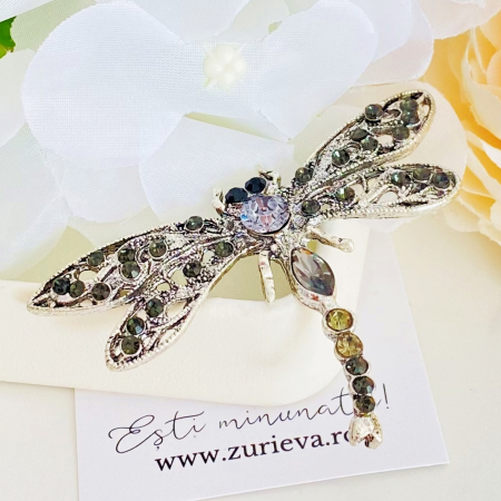 Brosa Libelula Argintie - Gri, Brose Dama, Brose Elegante [1]