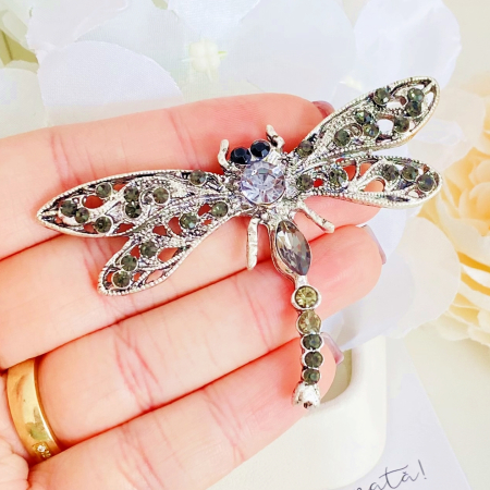 Brosa Libelula Argintie - Gri, Brose Dama, Brose Elegante [2]