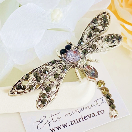 BROSE - Brosa Libelula Argintie - Gri, Brose Dama, Brose Elegante