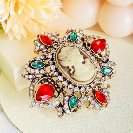 Brosa Statement Camee Eleganta, Brosa Dama Femei [3]