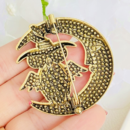 Brosa Bufnita Semiluna Mov, Brosa Dama Femei [8]