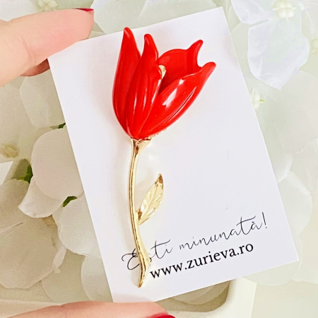 Brosa Lalea Rosie, Brose Dama, Brose Elegante [3]