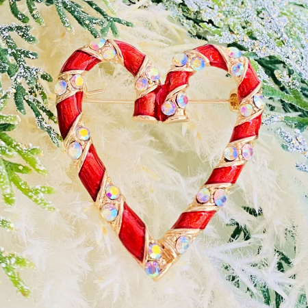 Brosa Inima Candy Cane, Brosa Statement, Brose Femei [6]