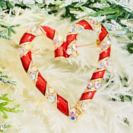 Brosa Inima Candy Cane, Brosa Statement, Brose Femei [1]