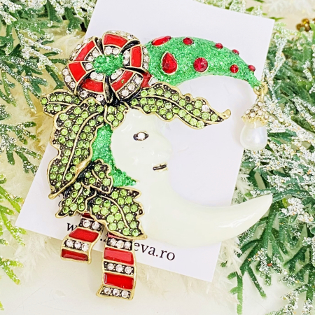 Brosa Luna Craciun, Brosa Statement, Brose Femei [3]