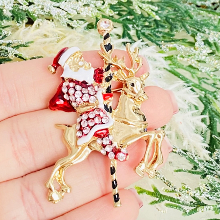 Brosa Mos Craciun & Ren Auriu, Brosa Statement, Brose Femei [3]