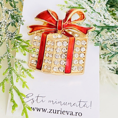 Brosa Cadou Craciun Rosu, Brosa Statement, Brose Femei [7]