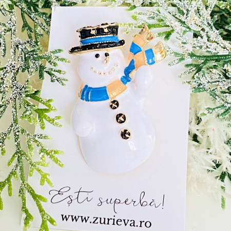 Brosa Om Zapada Fular Albastru, Brosa Statement, Brose Femei [4]