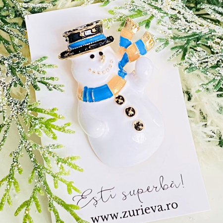 Brosa Om Zapada Fular Albastru, Brosa Statement, Brose Femei [6]