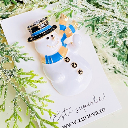 Brosa Om Zapada Fular Albastru, Brosa Statement, Brose Femei [8]