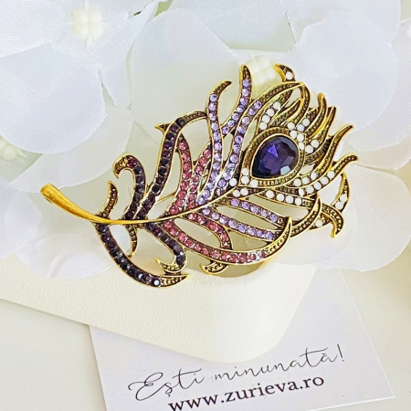 Brosa Pana Paun Mov, Brose Dama, Brose Elegante [3]