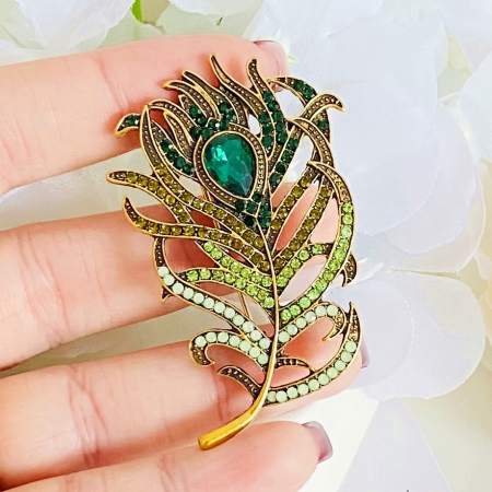 Brosa Pana Paun Verde, Brose Dama, Brose Elegante [1]