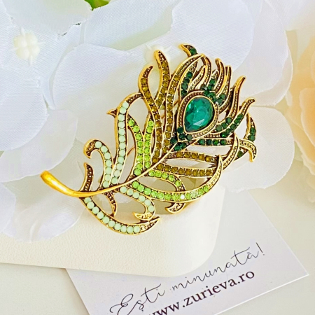 Brosa Pana Paun Verde, Brose Dama, Brose Elegante [2]