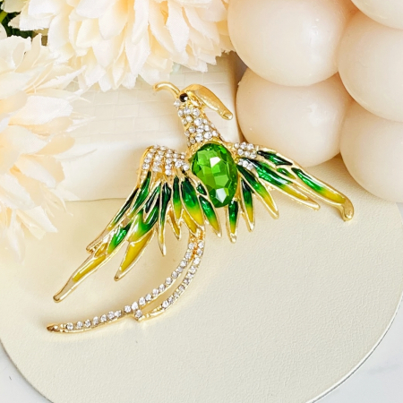 Brosa Pasare Phoenix Verde, Brosa Statement, Brose Femei [2]