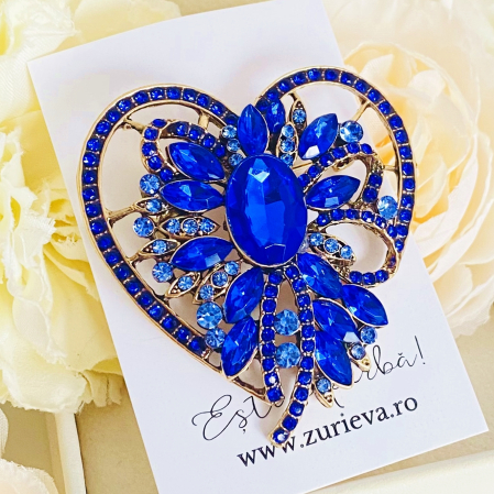 Brosa Inima Floare Albastra, Brose Dama, Brose Mari Elegante [5]