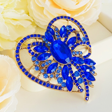 Brosa Inima Floare Albastra, Brose Dama, Brose Mari Elegante [3]