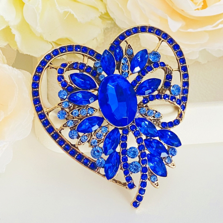 Brosa Inima Floare Albastra, Brose Dama, Brose Mari Elegante [1]