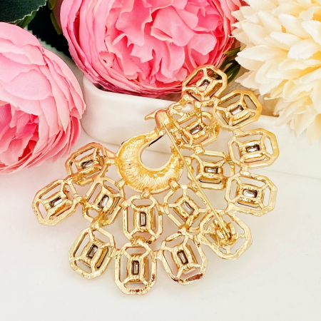 Brosa Paun Cristale Multicolore, Brosa Statement, Brose Femei [5]