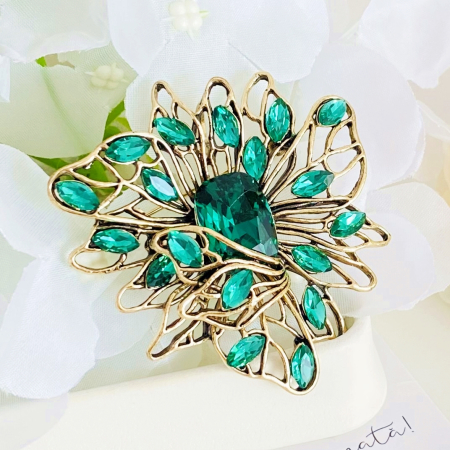 Brosa Cristale Verde Smarald, Brose Dama, Brose Elegante [3]