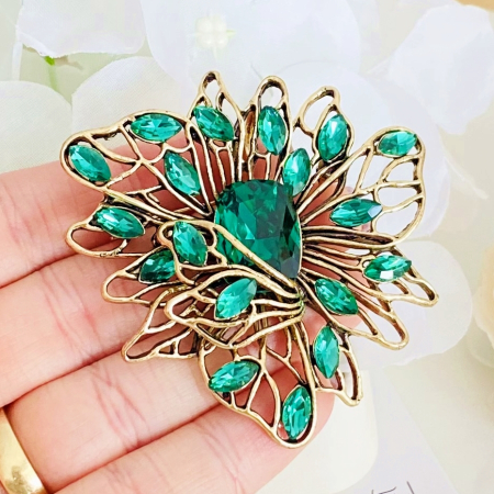 Brosa Cristale Verde Smarald, Brose Dama, Brose Elegante [1]
