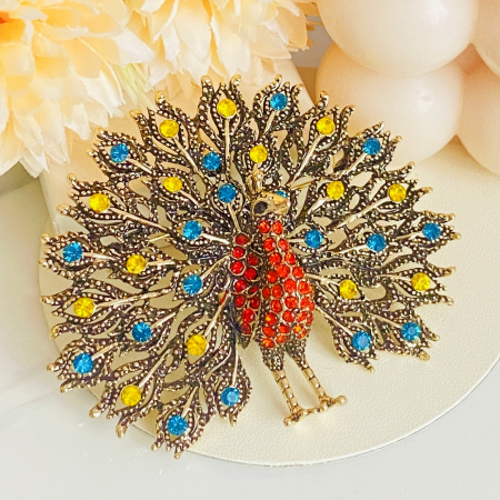 Brosa Paun Multicolor, Brosa Dama Femei