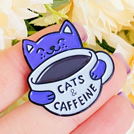 Brosa Pin Pisica & Cafea, Brosa Dama Femei [6]