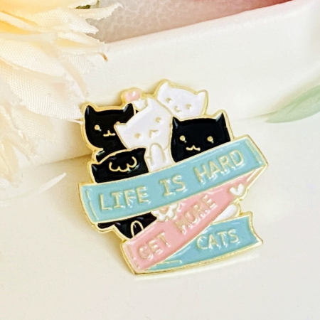 Brosa Pin Pisici Albe & Negre, Brosa Dama Femei [2]