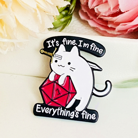 BIJUTERII - Brosa Pin Pisica It's Fine, Brosa Dama Femei