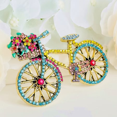 BIJUTERII - Brosa Bicicleta Colorata, Brosa Dama Femei, Brose Statement