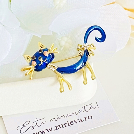 Brosa Pisica Albastra, Brose Dama, Brose Elegante [4]