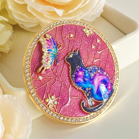 Brosa Pisica Mov cu Fluture, Brose Dama, Brose Mari Elegante [4]