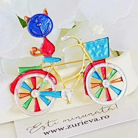 Brosa Pisica pe Bicicleta, Brose Dama, Brose Elegante [5]