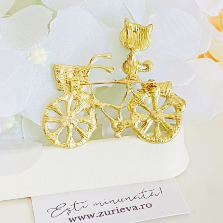 Brosa Pisica pe Bicicleta, Brose Dama, Brose Elegante [6]